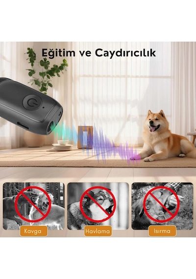Etashop Ultrasonik Köpek Kovucu Şarjlı Portatif Bark Eğitim Cihazı 8 M Menzil