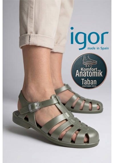 36-40 Numara Arası Bıarrıtz Metal Sandalet - Yeşil Yeşil