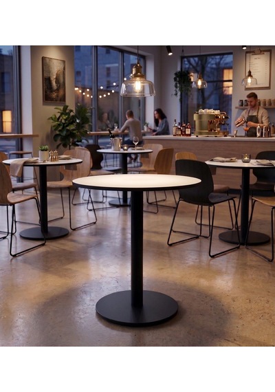Matte Prime Beyaz Yuvarlak Kompakt Laminant Tablalı Bistro Metal Masa 77 Cm - Cafe, Otel, Restoran Masası Matte Prime Beyaz Yuvarlak Kompakt Laminant Tablalı Bistro Metal Masa 77 Cm - Cafe, Otel, Restoran Masası