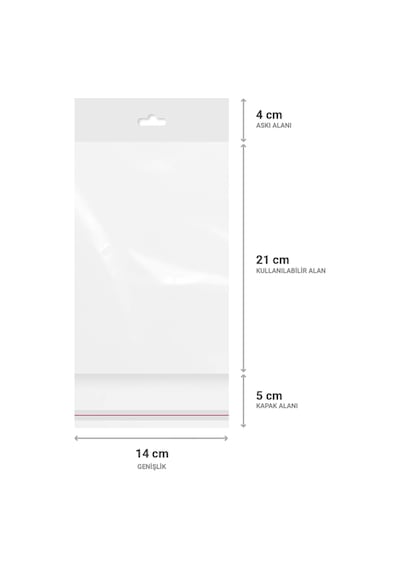 Askılı Meksika Şapka Bantlı Şeffaf Opp Torba 14X21+9 Cm - 500 A