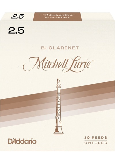 D'addario Rml10bcl250 Mitchell Lurie Bb Klarnet Kamışı No: 2.5 Orta Seviye/eğitim - 10'lu Paket Yumuşak Ve Kontrollü Çalım, Dengeli Artikülasyon