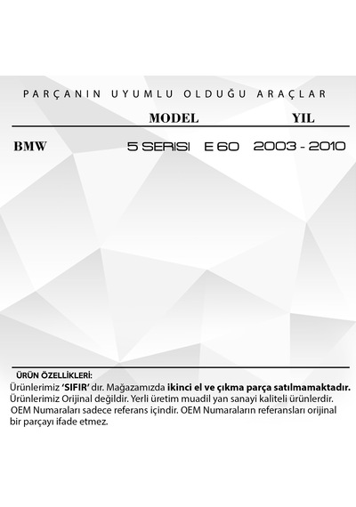 BMW 5 Serisi E60 için Ön Silecek Motor Dişlisi (Bosch  Motor)