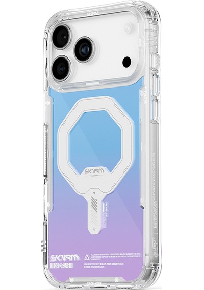Apple Uyumlu iPhone 17 Pro Kılıf Skinarma M-safe Şarj Özellikli Iml Baskılı Holografik Myst Kapak Colorful Colorful