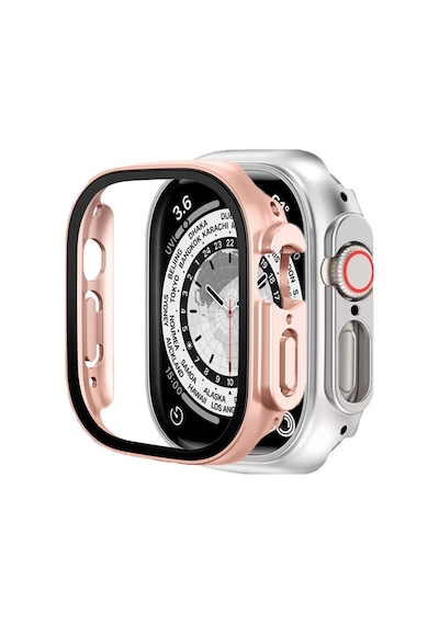 Binano Apple Uyumlu  Watch Ultra Sense Kasa Ve Ekran Koruyucu Rose Gold