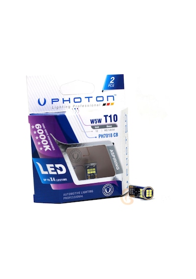 Photon Ph7018Cb Büyük Dipsiz Led Beyaz T10 W5W 18 Led 12V 2'Li