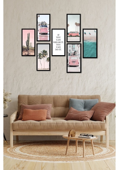 Modern Style Mutfak Model Dekorize Mdf 7 Parça Çerçeve Görünümlü Tablo Set 10206 21 X 30
