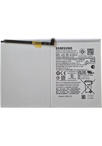 Senalstore Samsung Galaxy Uyumlu Tab A8 10.5 Sm-x200 Sm-x205 Pil Batarya 7040mah