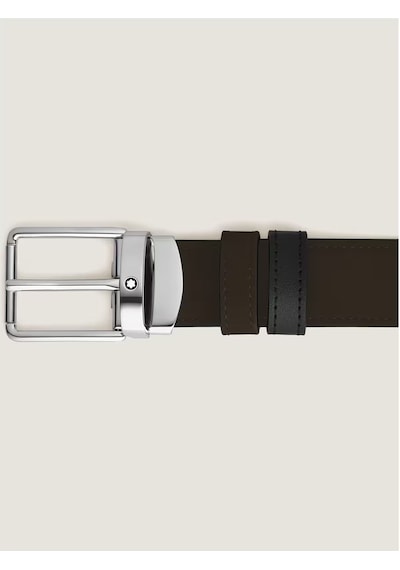 Montblanc Everyday Kahverengi - Siyah 30 Mm Çift Taraflı Deri Kem