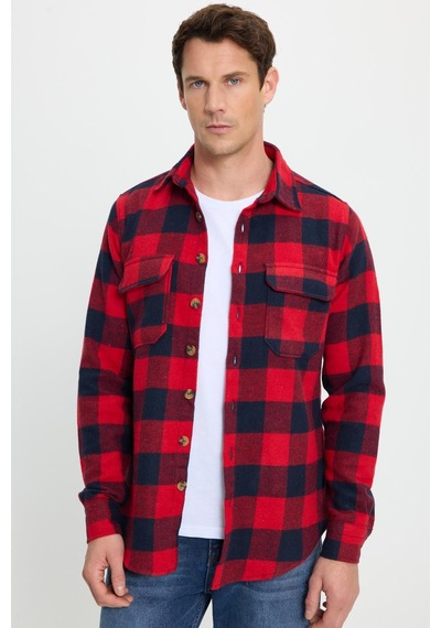 Tudors Erkek Slim Fit Dar Kesim Uzun Kollu Kapaklı Çift Cepli Kareli Kışlık Oduncu Gömlek-41621 Çok Renkli Tudors Erkek Slim Fit Dar Kesim Uzun Kollu Kapaklı Çift Cepli Kareli Kışlık Oduncu Gömlek-41621 Çok Renkli
