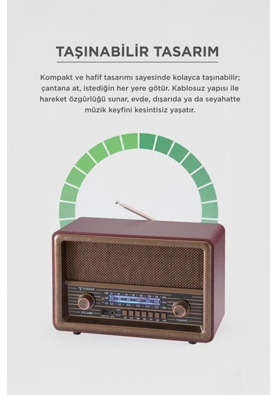 Özel Üretim Bluetooth Hoparlör Nostaljik Radyo D56 Kahverengi Ev Model Tasarım