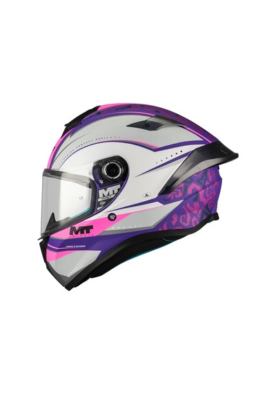 Mt Helmets Targo S Outside C8 Kapalı Kask Siyah - Beyaz - Pembe