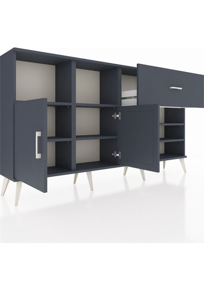 Arges Konsol 6 Raflı Tek Çekmeceli 2 Kapaklı 176x30x99 Antrasit-antrasit Antrasit - Antrasit Arges Konsol 6 Raflı Tek Çekmeceli 2 Kapaklı 176x30x99 Antrasit-antrasit Antrasit - Antrasit