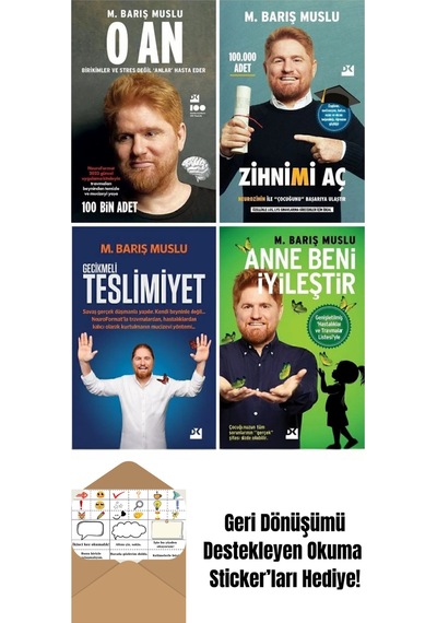 Barış Muslu 4 Kitap Set - O An + Zihnimi Aç + Okuma Sticker'ları