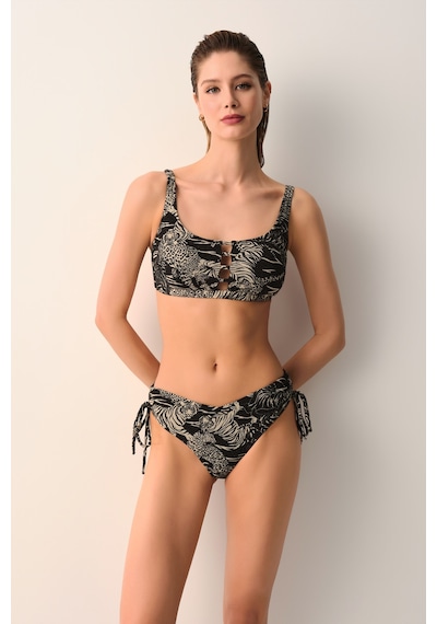 Suwen Ashley Bant Detaylı Bralet Bikini Üst Sb2632514201420 Leopar Desenli