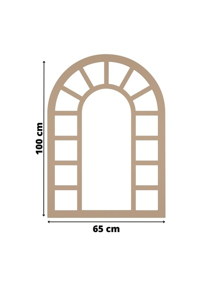 Tr Ev Dekorasyonu Dekoratif Çerçeve 65x100 Cm Duvar Aynası 18 Mm Ham Mdf Genel