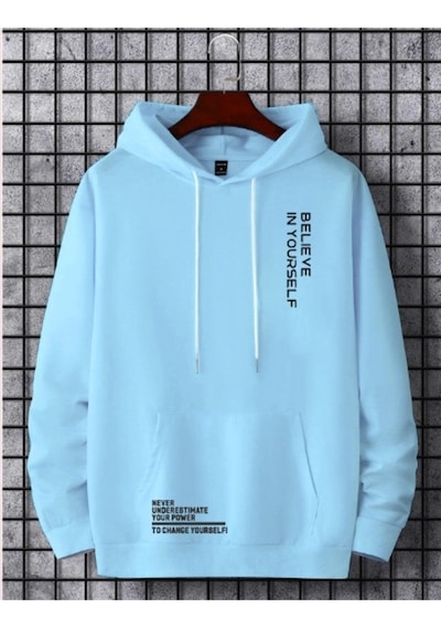 Altamira Erkek Believe Baskılı Oversize Kapşonlu Sweatshirt 001