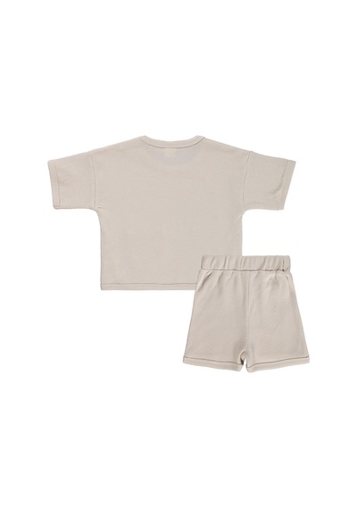 Civil Baby Cepli Basic 6-18 Ay Takım - Bej Taş Rengi