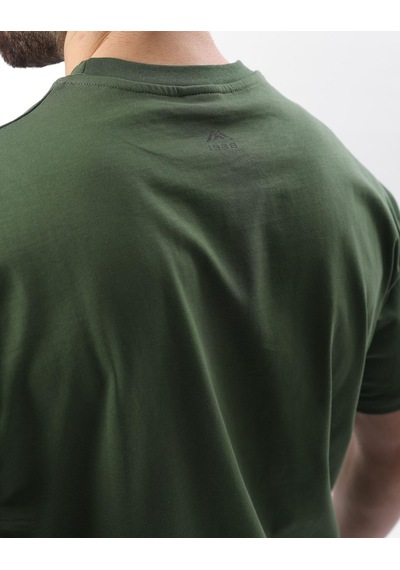 Madmext Haki Baskılı Nakış Detaylı Erkek T-shirt E7108 Haki