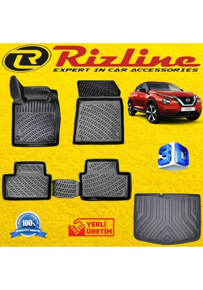 Nissan Juke 3D Paspas + Bagaj Havuzu 2020 Sonrası Set Rizline N11.4309