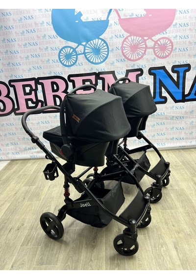 Bebemnas İkiz Yanyana Ayrılıp Birleşen Travel Bebek Arabası + 2 Adet Puset Dahil Tam Set