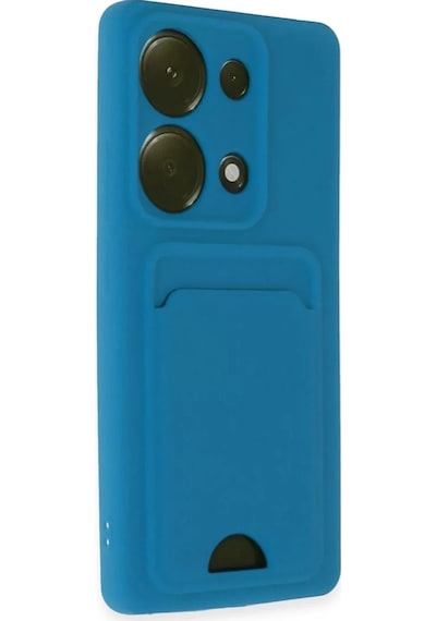 Newface Xiaomi Redmi Note 13 Pro 4g Kılıf Kelvin Kartvizitli Silikon - Mavi
