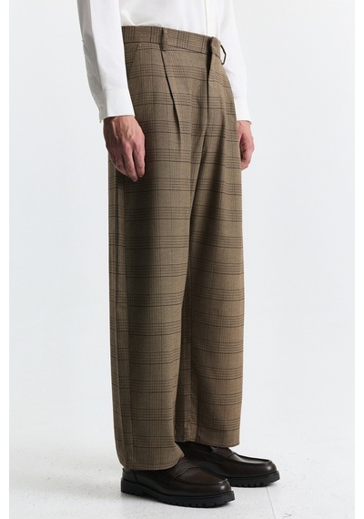 Antioch Barrel Fit Ekose Pantolon Camel