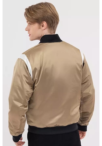 Nike Jordan Mvp Varsity Synthetic Fill Jacket Dokuma Bomber Ceket Gold Bej Bej