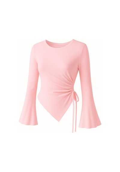 Wild Flower Açık Pembe Yuvarlak Yaka Drape Detaylı İspanyol Kol Tesettür Uyumlu Üst Bluz Pembe Wild Flower Açık Pembe Yuvarlak Yaka Drape Detaylı İspanyol Kol Tesettür Uyumlu Üst Bluz Pembe