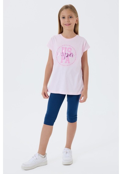 U.s. Polo Assn. Kız Çocuk Pembe Tayt Takım 5274-49873 Pembe