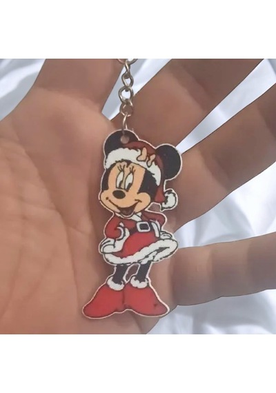 Minnie Mouse Yeni Yıl Sevimli Figür Karakter Anahtarlık Çok Renkli