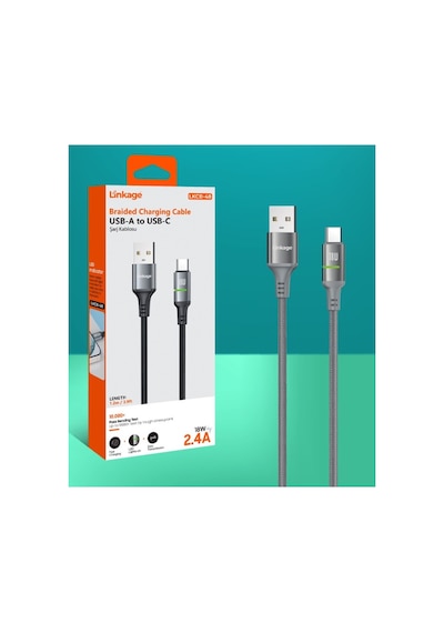 Lkcb-48 Usb-a To Usb-c 18w 2.4a 1.2 Metre Led Göstergeli Şarj Kablosu