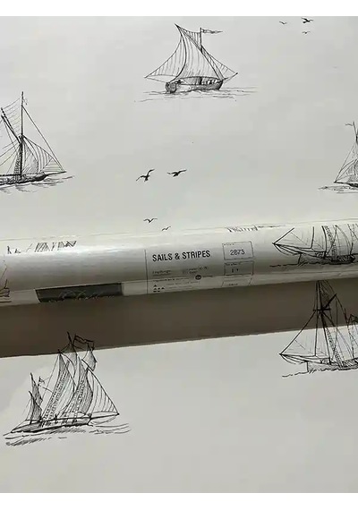 Beyaz Gemili Duvar Kağıdı 2873 Çok Renkli