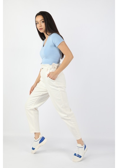 Balins Kadın Beli Lastikli Gabardin Pantolon Bej