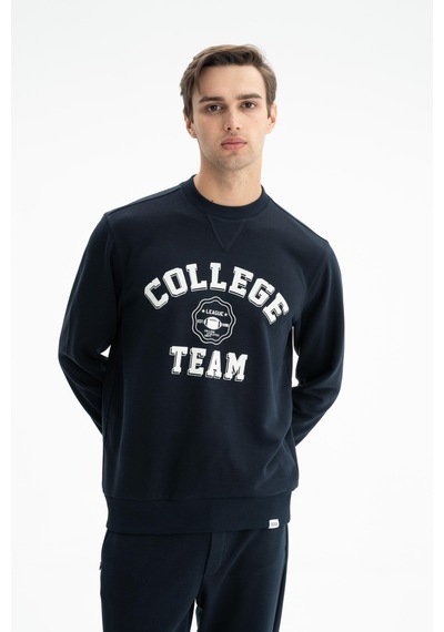 AR-MA Arma Erkek Yazı Baskılı Regular Fit Şardonsuz 3 İplik Bisiklet Yaka Sweatshirt 001