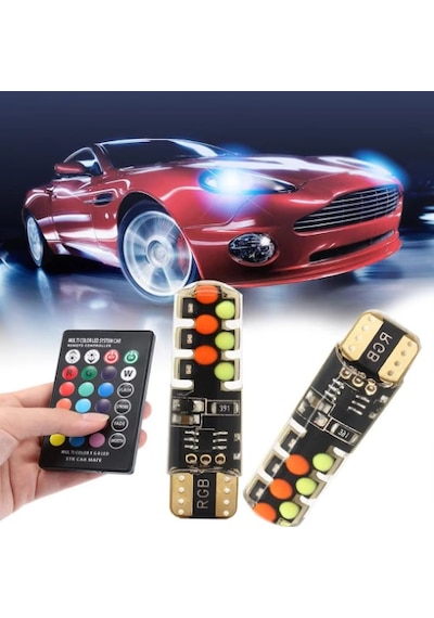 T10 Kumandalı Rgb Led Park Ampulü