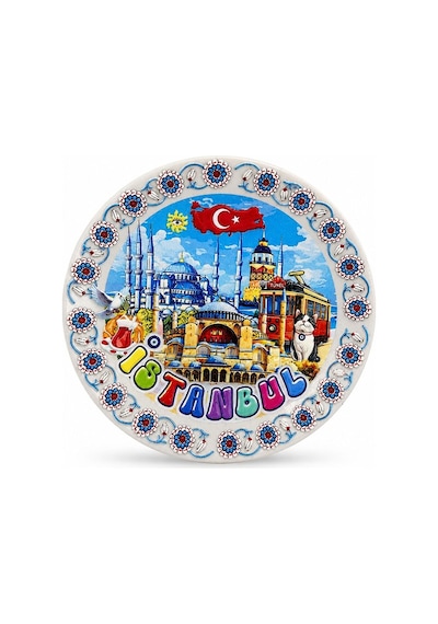 İstanbul Temalı Seramik Magnet Hatıra Objesi Minik Aksesuar Dekor Aksesuarı