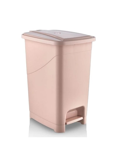 Omnipazar Srl-3029 Slim Pedallı Plastik Çöp Kovası İç Kovalı 25 Litre Pembe