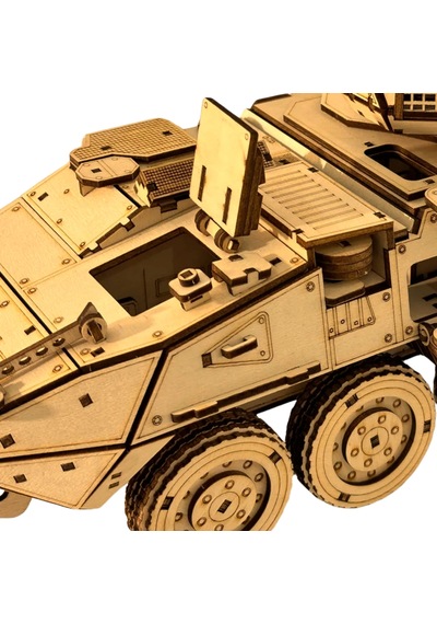 Zırhlı Muharebe Aracı Ahşap Maket Seti Dıy 3d Puzzle M1296 Tank Koleksiyoner Modeli 760 Parça