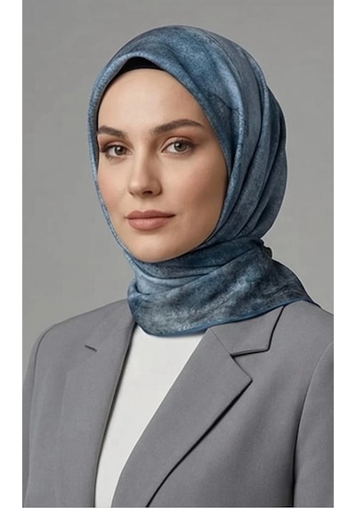 Levidor Tensel Eşarp Batik Desen İndigo Mavi İndigo Mavi