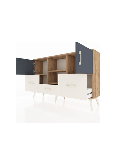 Arges Konsol 4 Raflı 3 Çekmeceli 3 Kapaklı 132x30x83 Çam-antrasit/aytaşı Antrasit/aytaşı Arges Konsol 4 Raflı 3 Çekmeceli 3 Kapaklı 132x30x83 Çam-antrasit/aytaşı Antrasit/aytaşı