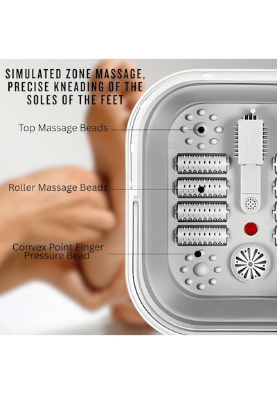 Taşınabilir Katlanabilir Ayak Spa Banyosu, Masaj Silindirleri İle Isıtmalı Daldırma Küveti, Sıcaklık Kontrolü Taşınabilir Katlanabilir Ayak Spa Banyosu, Masaj Silindirleri İle Isıtmalı Daldırma Küveti, Sıcaklık Kontrolü