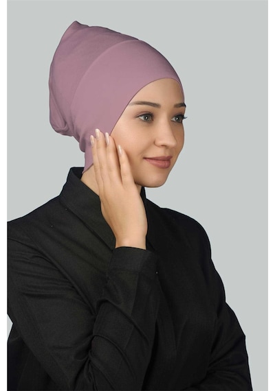 Altobeh Hazır Pratik Geçmeli Uzun Boru Tesettür Bonesi - Koyu Pembe