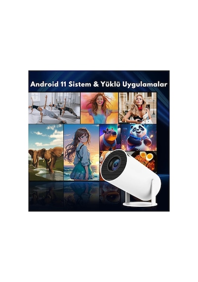 Hy300 Mini Projeksiyon 4k Destekli Android Wifi Bluetooth