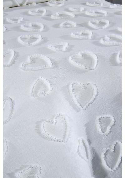 Çeyiz Diyarı Pure Love 2 Parça Tek Kişilik Pike Takımı Krem Krem
