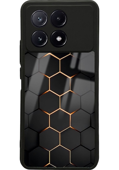Xiaomi Poco X6 Pro Yellow Carbon Tasarımlı Glossy Telefon Kılıfı Çok Renkli