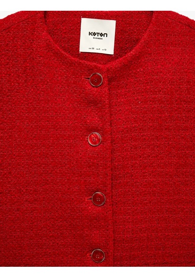 Koton Uzun Kollu Cepli Viskon Karışımlı Düğmeli Oversize Kruvaze Yaka Blazer Ceket Kırmızı Koton Uzun Kollu Cepli Viskon Karışımlı Düğmeli Oversize Kruvaze Yaka Blazer Ceket Kırmızı