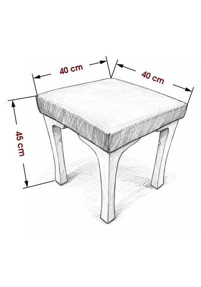 Ratemo Kare Puf Tabure Döşemelik Kumaşlı Modern Oturma Pufu 40x40x45 Cm Lacivert