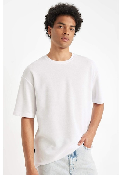 DeFacto Comfort Regular Fit Rahat Kesim Bisiklet Yaka Kısa Kollu Ağır Kumaş Basic Düz Tişört B4444AX24AUWT34