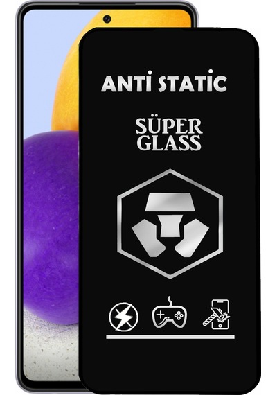 Samsung Galaxy A72 ile Uyumlu Tam Kaplayan Anti Statik Dayanıklı Süper Cam Ekran Koruyucu