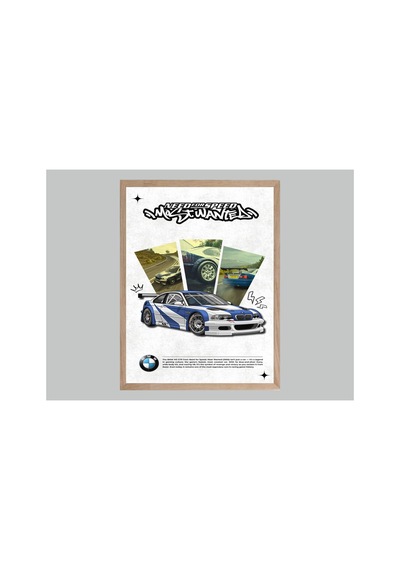 Bmw Doğal Ahşap Çerçeveli Tek Parça Dekoratif Tablo Çok Renkli - 818985908 Çok Renkli